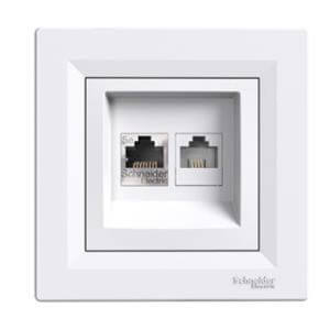 ASFORA UTIČNICA 1XRJ45 CAT5 UTP+RJ12 BIJELA