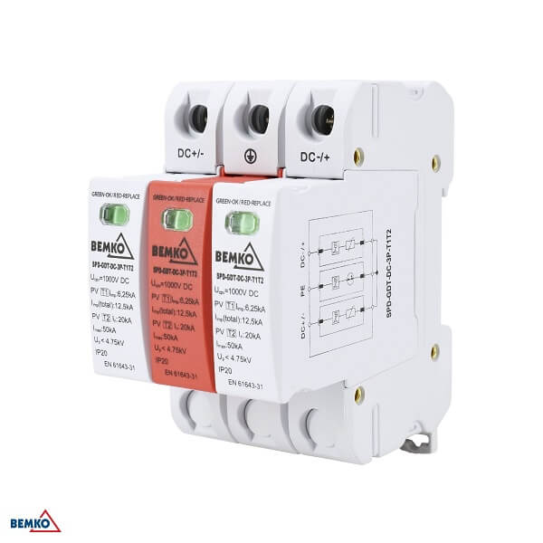 PRENAP. ZAŠTITA 3P DC 1000V KLASA T1+T2 B+C PLINSKO ISKRIŠTE SCHELINGER